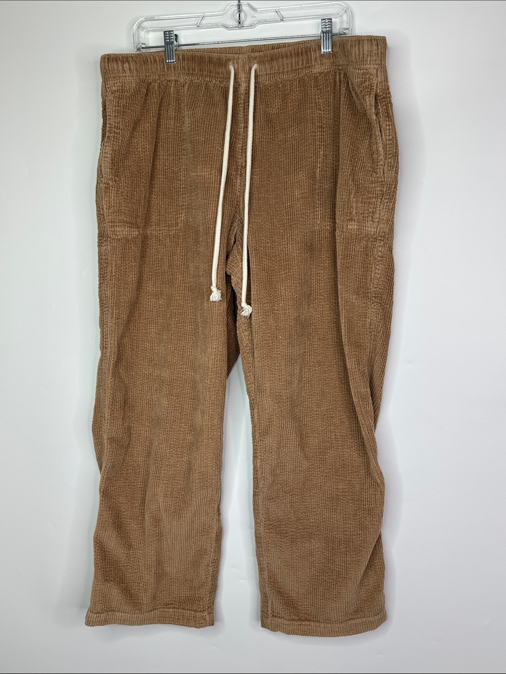 Aerie Brown Corduroy Stretch Drawstring Waist Brown Pants Size XL